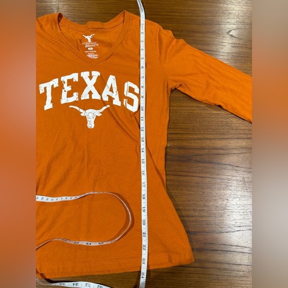 Burnt Orange Long Sleeve Texas Longhorns Tee Shirt Size M 100% Cotton Collegiate - Picture 6 of 6